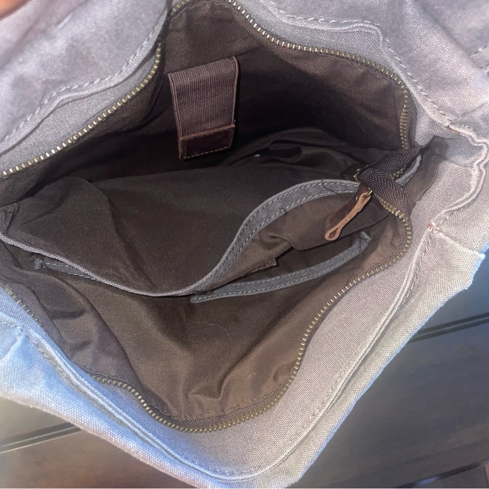 Mens Multi Functional Backpack Bag Gray Canvas Wi… - image 5